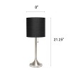 Creekwood Home Modern Glam Table Lamp Brushed Nickel Base Black Shade - 3 of 4