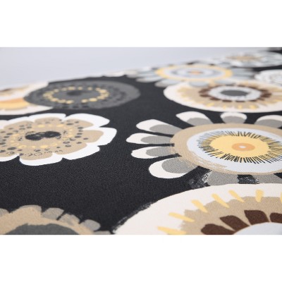 Black and Yellow Floral Oversized Lumbar Pillows Set