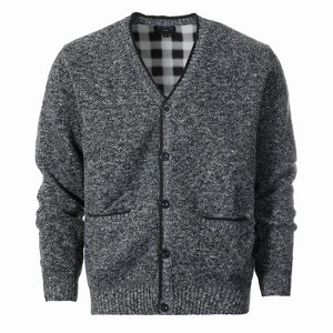 Gioberti Men's Knitted V-Neck Button Down Cardigan Sweater with Flannel Lining and Pockets - 1 of 4