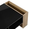 PAGED Two Tone Wooden Coffee Table, Modern Side Table with Storage Drawers and Open Shelf, High Glossy Center Table for Living Room, Bedroom - 4 of 4