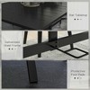 Resenkos Patio Table with Umbrella Hole, Steel Rectangle Outdoor Dining Table for 6 People, Black Brown - 3 of 4