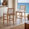 30.5 Inch Height Bar Stools set of 2, Rubber wood Frame,fabric Sponge cushion and Upholstered Barstools - Leovsnove - 2 of 4