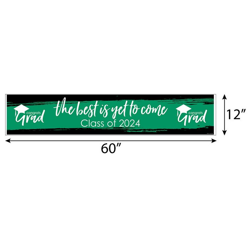 Big Dot of Happiness Green 2024 Graduation Party Decorations Party Banner, 2 of 8