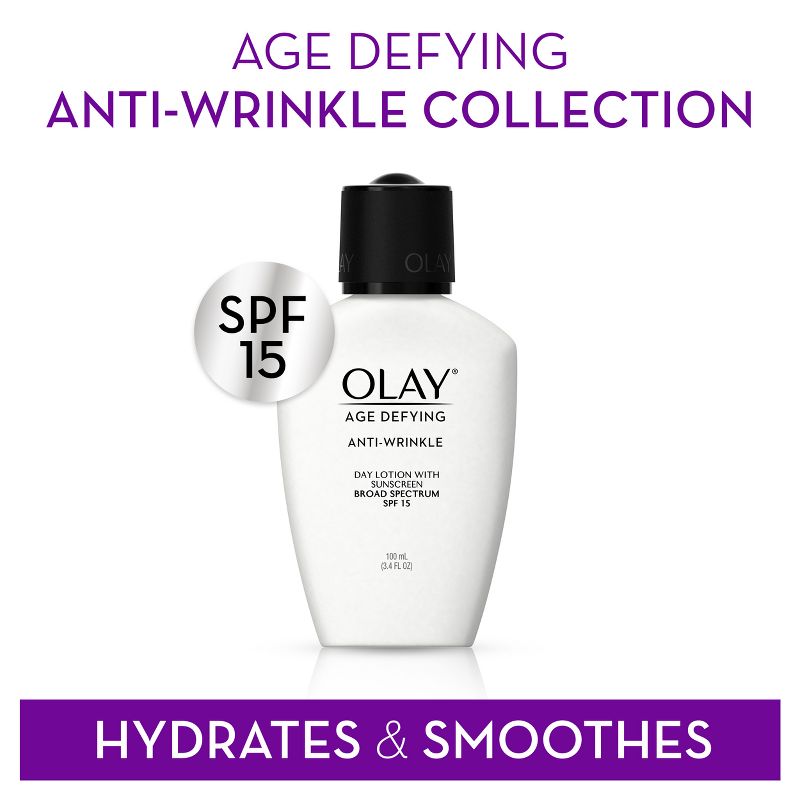 Olay Age Defying Anti-Wrinkle Day Face Lotion with Sunscreen - SPF 15 - 3.4oz, 6 of 8