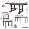 60-78'' Extendable Kitchen Table Set for 6, 6-Piece Dining Room Set with Bench, Upholstered Chairs, Removable Leaf Table-The Pop Home - 3 of 4