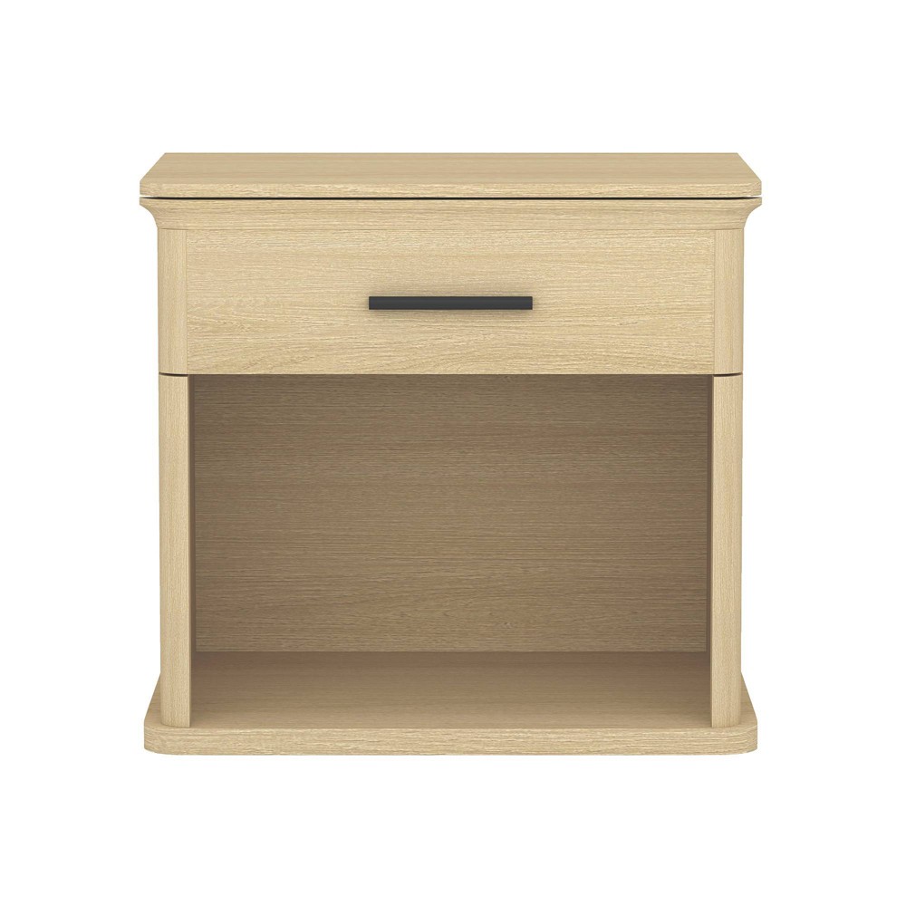 Manhattan Comfort Clifford 1 Drawer Nightstand Natural Oak