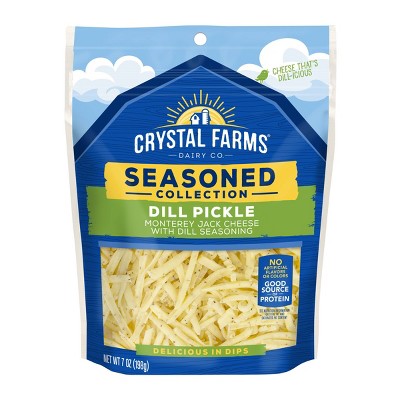 Crystal Farms Dill Pickle Shredded Monterey Jack Cheese - 7oz