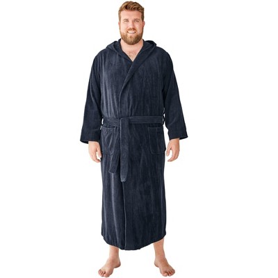 KingSize Men's Big & Tall Tall Terry Velour Hooded Maxi Robe