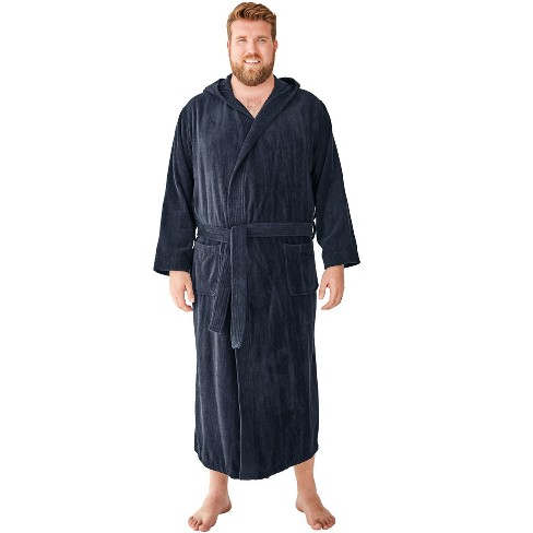 Kingsize Men s Big Tall Terry Velour Hooded Maxi Robe 9xl 0xl Black Target