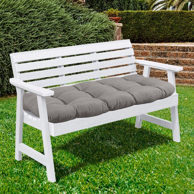 Outdoor Patio Loveseat Thick Tufted 44" x 19" Fiber Fill Cushion by Sweet Home Collection™, 1 of 2
