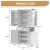 White Kitchen Storage Cabinet, with a Drawer, Adjustable Shelves, Door Shelves, Large Narrow Bathroom Cabinet, Farmhouse Cupboard for Dining Room - 2 of 4