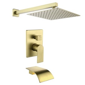 CLIHOME Wall Mounted Trim Kit Shower Faucet Set with Tub Spout with Rough in Valve Tub Shower System - 1 of 4