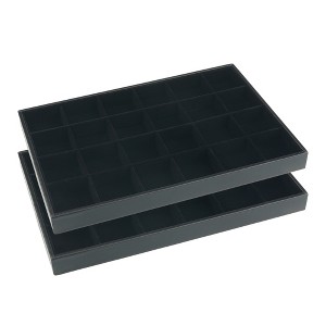 Unique Bargains Stackable Velvet Jewelry Organizer Trays with Removable Dividers for Drawers Set of 2 - 1 of 4