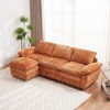TiramisuBest Modern Deep 3-Seat Sofa Couch with Ottoman, Modular Sectional Sofa with Storage, Sideboard Buffet Style Design for Living Room - 2 of 4