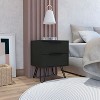 NicBex 17.71 inch Wide Nightstand with 2 Drawers, Side Table with Solid Wood Frame and Hairpin Legs,Bedside Table for Bedroom,Living Room,Black/Brown - 2 of 4