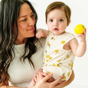 Organic Baby Sleeveless Bubble Onesie - Citron - 1 of 4