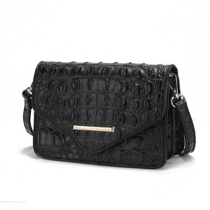 MKF Collection Vanta Women's Crossbody Croc-Embossed Saddle Handbag by Mia K - 1 of 4