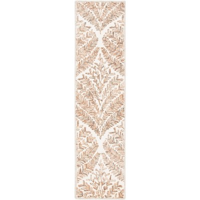 Ivory and Brown Hand-Tufted Wool Runner Rug