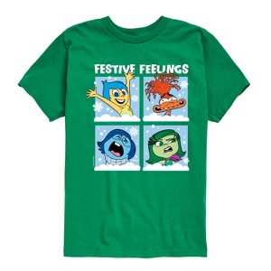 Boys' - Inside Out 2 - Festive Feelings Grid Short Sleeve Graphic T-Shirt - 1 of 4