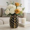 Sagebrook Home Glam Decorative Ceramic Leaf Bud Vase for Room and Office Decor - 3 of 4