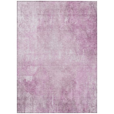 HomeRoots 9' X 12' Pink And Ivory Abstract Washable Indoor Outdoor Area Rug