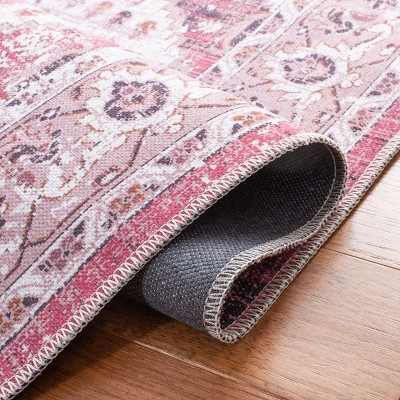 Ivory and Rust Hand-Knotted Washable Square Rug