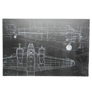 VIP Metal 24.02 in. Gray Vinatge Airplane Wall Art - 1 of 1