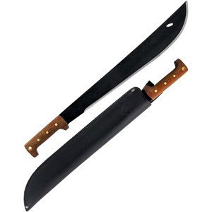 Condor Tool & Knife El Salvador Machete Wood Handle W/Leather Sheath - 1075 High Carbon Steel - 3mm Full Tang Heavy Duty Machete - 18in Blade - 32.5oz - 1 of 4