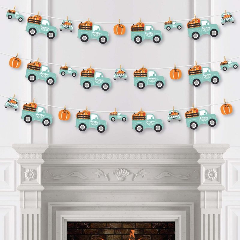 Big Dot of Happiness Happy Fall Truck - Harvest Pumpkin Party DIY Decorations - Clothespin Garland Banner - 44 Pieces, 3 of 8