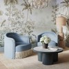 TOV Furniture Pamela Upcycled Fabric Tassel Lounge Chair in Faded Blue - 2 of 4