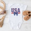 The Juniper Shop Coquette USA Bow Baby Short Sleeve Bodysuit - 2 of 4