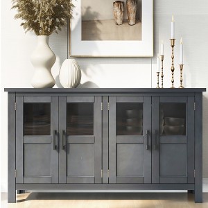 CuisinSmart 51'' Sideboard Buffet Cabinet with Adjustable Shelves&Metal Handles, Kitchen Pantry Cabinet with 4 Doors for Entryway Living Room - 1 of 4
