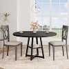 47 Inch Round Dining Table Kitchen Table with Storage Shelf and Wooden Top,Dinner Table for 4, Farmhouse Circle Tables for Dining/Living Room, Kitchen - 2 of 4