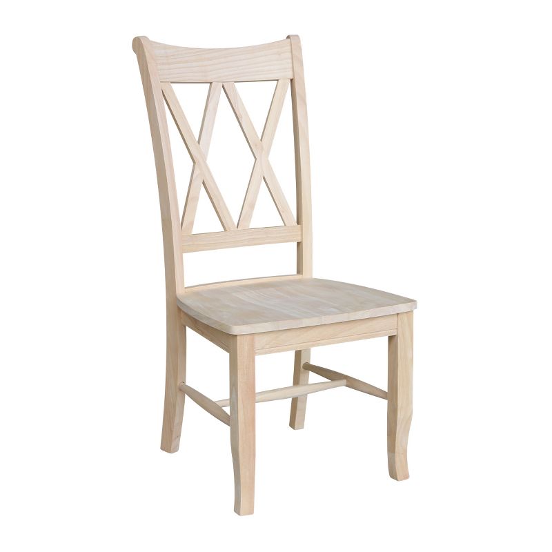 Set Of 2 Double X Back Chair Unfinished - International Concepts, 4 of 13