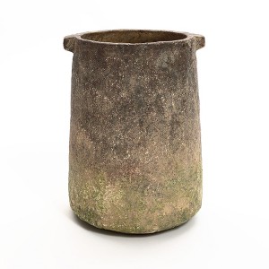 LuxenHome Rustic Ginger Root Brown Cement 11-Inch Tall Indoor and Outdoor Cylinder Vase - 1 of 4