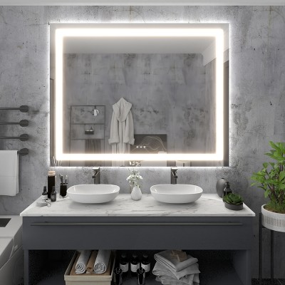 36 in. W x 30 in. H Rectangular Frameless LED Bathroom Vanity Mirror