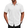 COOFANDY Men's Short Sleeve Button Down Shirts Casual Dress Shirts for Men Untucked Shirt with Pocket - 3 of 4