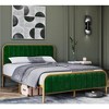 Whizmax King/Queen/Full Size Upholstered Velvet Metal Bed Frame with Tufted Headboard, Modern Platform Bed Frame No Box Spring Needed, Easy Assembly - 3 of 4
