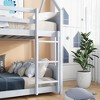 Kumasinova Twin-Over-Twin Wooden House Floor Bunk Bed, Rubber Wood Bed Frame with Headboards, Footboards, Ladder & Full-Length Guardrails - 3 of 4