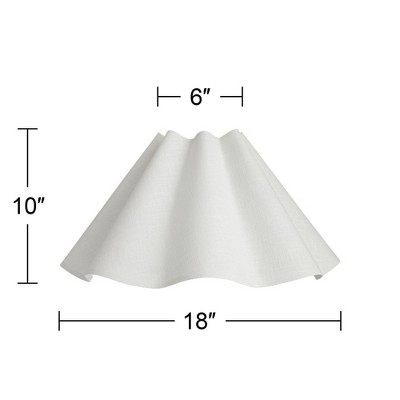 Large White Wave Empire Linen Table Lamp Shade