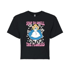 Women's - Disney - Alice In Wonderland Cropped Graphic T-Shirt - 1 of 4