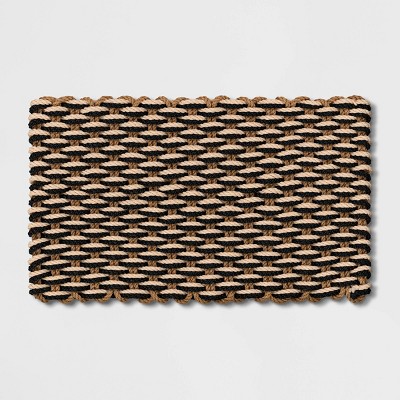 1'6"x2'6" Rope Braided Basket Weave Doormat Black/Brown/Cream - Threshold™