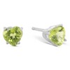 Pompeii3 1ct Heart Shape Peridot Studs Solid 14K White Gold - 2 of 4