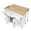 Rolling Kitchen Island With Extendable Table And Power Outlet,Kitchen Island Cart With Internal Storage Rack,2 Drawers And 2 Cabinet -Maison Boucle - 4 of 4