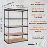 PDTEND 5-Tier Utility Storage Shelving Unit, Adjustable Heavy-Duty Metal Rack Organizer for Kitchen, Pantry or Basement, Black - 4 of 4