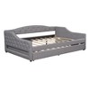 TIRAMISUBEST Upholstered Twin XL/Full XL Size Daybed with LED Belt and Trundle, Modern Daybed Frame Sofa Bed with Slats Support & Button Tufted Design - 4 of 4