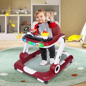 Kinder King 5-in-1 Baby Walker with Music & Lights, Activity Center for Toddler, Adjustable Height, Safety Bumper - 1 of 4