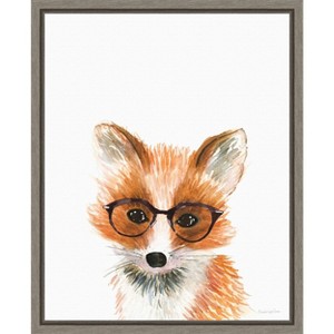 Amanti Art Fox in Glasses by Mercedes Lopez Charro Canvas Wall Art Print Framed 16 x 20-in. - 1 of 4