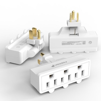 Fosmon [ETL Listed] 3-Outlet Multi Plug Wall Outlet Extender, 3-Prong Swivel Grounded Outlet Splitter, Indoor Outlet Adapter for Travel