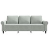 vidaXL Light Grey 3-Seater Sofa in Velvet - Modern Design, Plush Comfort, Durable Metal Frame, Thickly Padded for Living Room or Office - 3 of 4